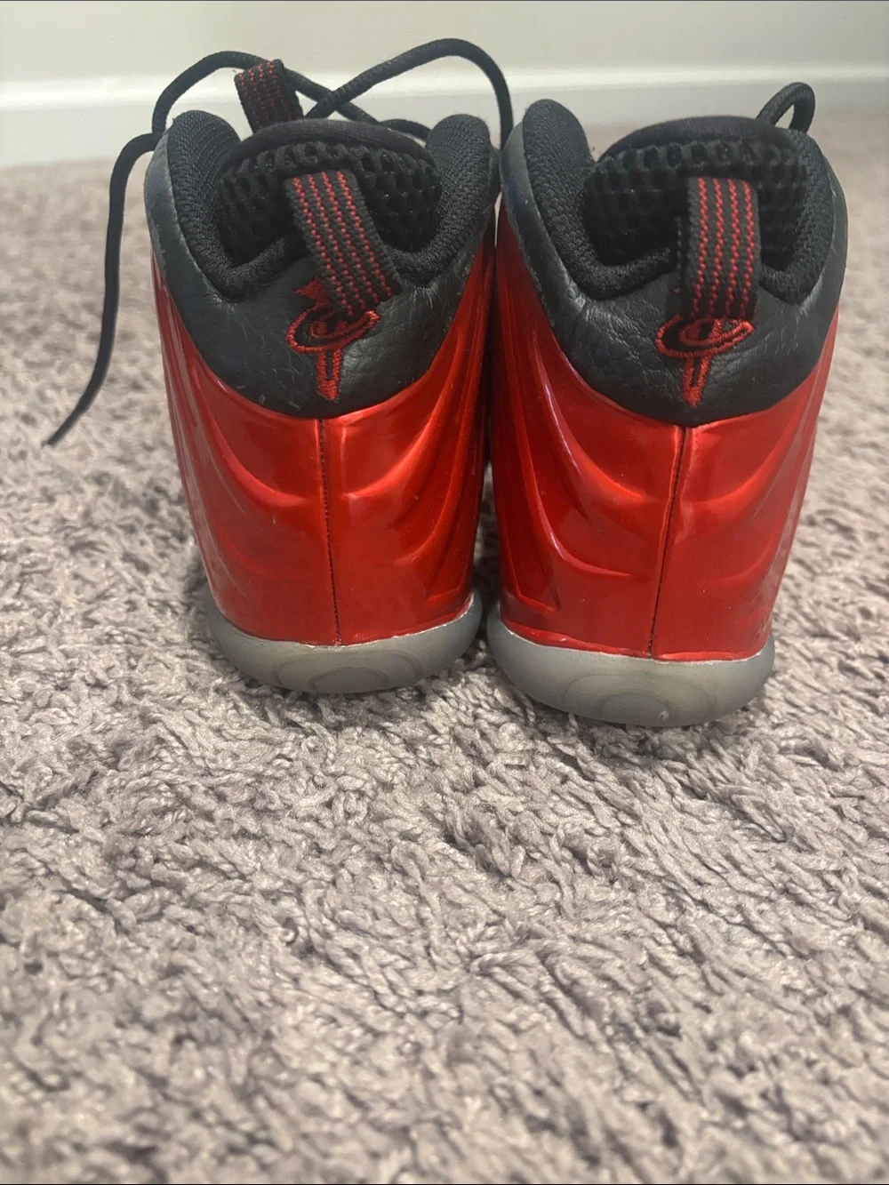Nike Kids Red Foam-Like Sneakers with Black Accents